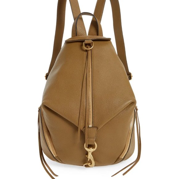 ❤️ NWT Rebecca Minkoff Julian Large Leather Backpack MILITARY Brown AUTHENTIC main image 12